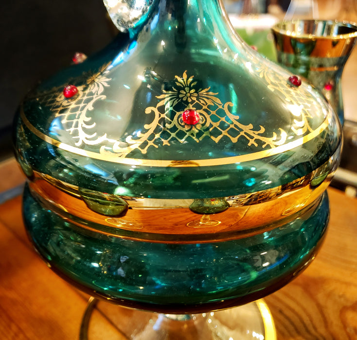 Handmade Italian Decanter With Glasses